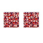 Nicholas Santa Christmas Pattern Cufflinks (Square) Front(Pair)