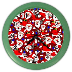 Nicholas Santa Christmas Pattern Color Wall Clock by Wegoenart