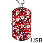 Nicholas Santa Christmas Pattern Dog Tag USB Flash (Two Sides) Front