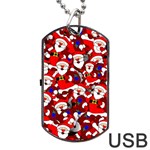 Nicholas Santa Christmas Pattern Dog Tag USB Flash (Two Sides) Back