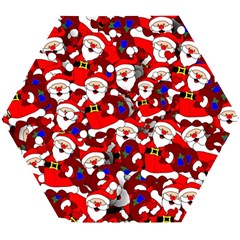 Nicholas Santa Christmas Pattern Wooden Puzzle Hexagon