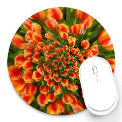 Tulips Arrangement Many Blossom Round Mousepads by Wegoenart