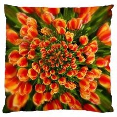 Tulips Arrangement Many Blossom Large Cushion Case (one Side) by Wegoenart