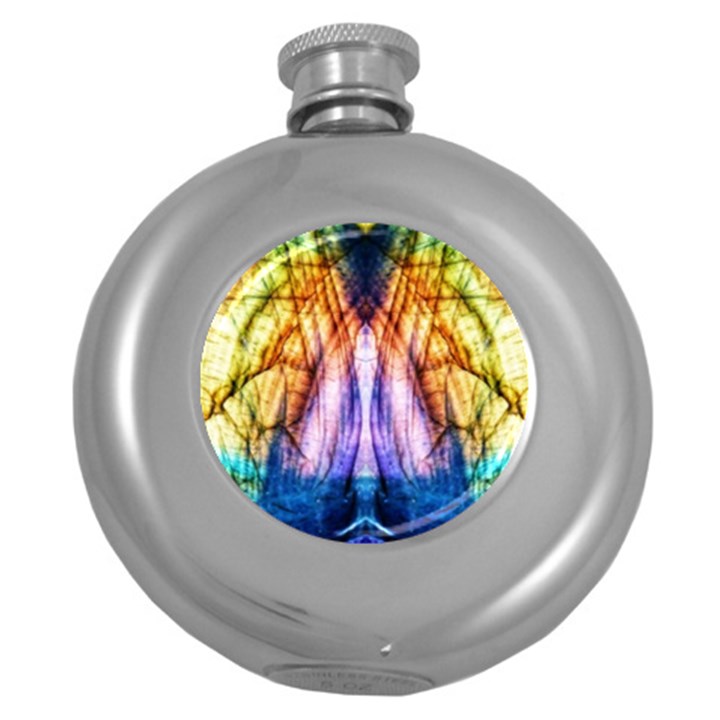 Abstract Pattern Color Colorful Round Hip Flask (5 oz)