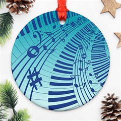 Music Piano Treble Clef Clef Ornament (round) by Wegoenart