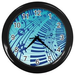 Music Piano Treble Clef Clef Wall Clock (black) by Wegoenart