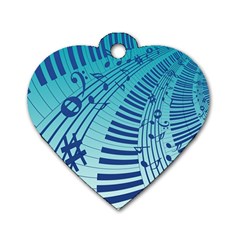 Music Piano Treble Clef Clef Dog Tag Heart (one Side) by Wegoenart