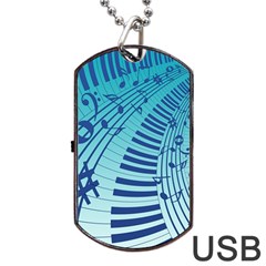 Music Piano Treble Clef Clef Dog Tag Usb Flash (one Side) by Wegoenart