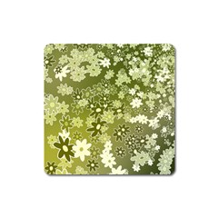 Flowers Abstract Background Square Magnet by Wegoenart