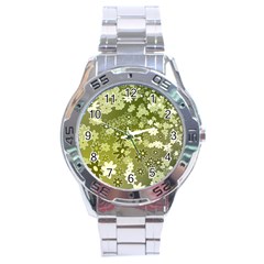 Flowers Abstract Background Stainless Steel Analogue Watch by Wegoenart