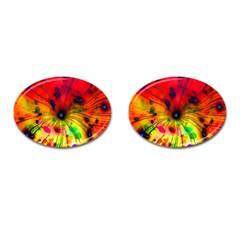 Color Background Structure Lines Cufflinks (oval) by Wegoenart