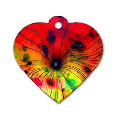 Color Background Structure Lines Dog Tag Heart (two Sides) by Wegoenart