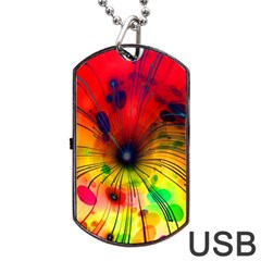 Color Background Structure Lines Dog Tag Usb Flash (one Side) by Wegoenart