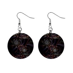 Geometry Mathematics Fractals 3d Mini Button Earrings by Wegoenart