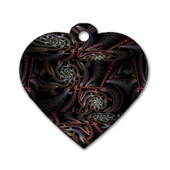 Geometry Mathematics Fractals 3d Dog Tag Heart (one Side) by Wegoenart