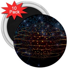 Network Abstract Connection 3  Magnets (10 Pack)  by Wegoenart