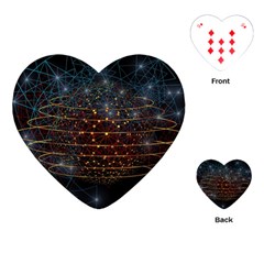 Network Abstract Connection Playing Cards Single Design (heart) by Wegoenart