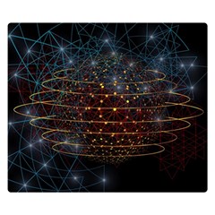 Network Abstract Connection Double Sided Flano Blanket (small)  by Wegoenart