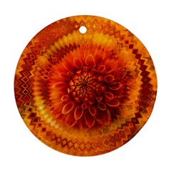 Abstract Dahlia Orange Autumn Ornament (round) by Wegoenart