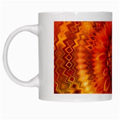 Abstract Dahlia Orange Autumn White Mugs by Wegoenart