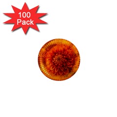 Abstract Dahlia Orange Autumn 1  Mini Buttons (100 Pack)  by Wegoenart