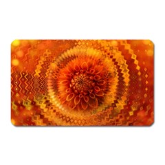 Abstract Dahlia Orange Autumn Magnet (rectangular) by Wegoenart