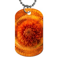 Abstract Dahlia Orange Autumn Dog Tag (one Side) by Wegoenart