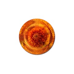 Abstract Dahlia Orange Autumn Golf Ball Marker by Wegoenart