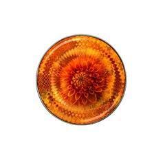 Abstract Dahlia Orange Autumn Hat Clip Ball Marker by Wegoenart