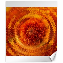 Abstract Dahlia Orange Autumn Canvas 8  X 10  by Wegoenart