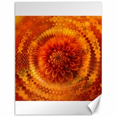 Abstract Dahlia Orange Autumn Canvas 12  X 16  by Wegoenart