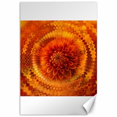 Abstract Dahlia Orange Autumn Canvas 12  X 18 