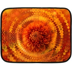 Abstract Dahlia Orange Autumn Fleece Blanket (mini) by Wegoenart