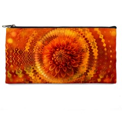 Abstract Dahlia Orange Autumn Pencil Cases by Wegoenart