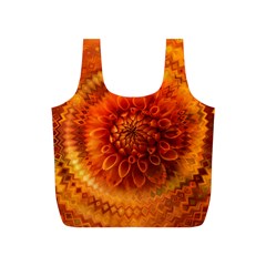 Abstract Dahlia Orange Autumn Full Print Recycle Bag (s) by Wegoenart