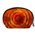 Abstract Dahlia Orange Autumn Accessory Pouch (Large) Front