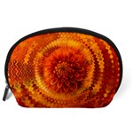 Abstract Dahlia Orange Autumn Accessory Pouch (Large) Back