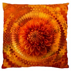 Abstract Dahlia Orange Autumn Standard Flano Cushion Case (one Side) by Wegoenart