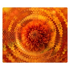 Abstract Dahlia Orange Autumn Double Sided Flano Blanket (small)  by Wegoenart