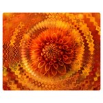 Abstract Dahlia Orange Autumn Double Sided Flano Blanket (Medium)  60 x50  Blanket Back