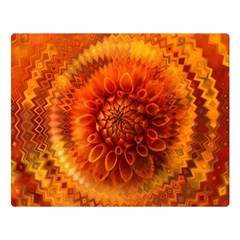 Abstract Dahlia Orange Autumn Double Sided Flano Blanket (large)  by Wegoenart