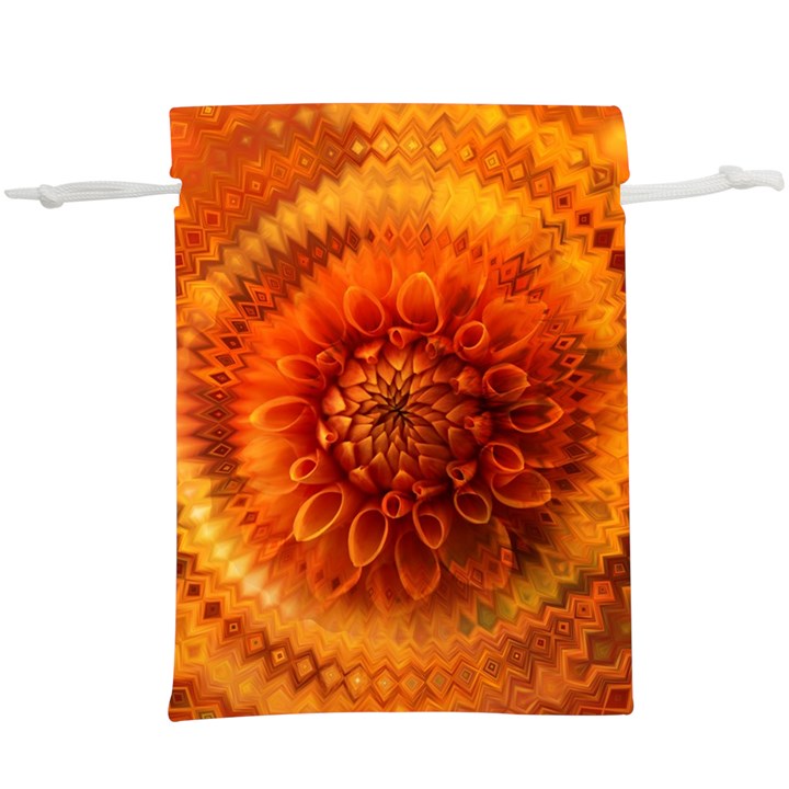 Abstract Dahlia Orange Autumn  Lightweight Drawstring Pouch (XL)