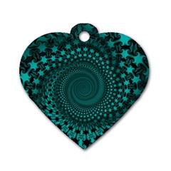 Spiral Abstract Pattern Background Dog Tag Heart (one Side) by Wegoenart