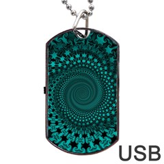 Spiral Abstract Pattern Background Dog Tag Usb Flash (one Side) by Wegoenart