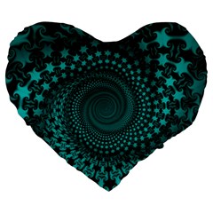 Spiral Abstract Pattern Background Large 19  Premium Heart Shape Cushions by Wegoenart