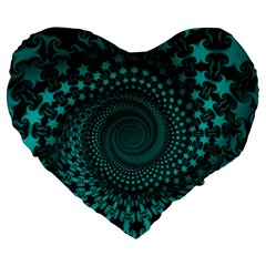 Spiral Abstract Pattern Background Large 19  Premium Flano Heart Shape Cushions by Wegoenart