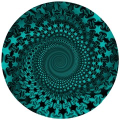 Spiral Abstract Pattern Background Wooden Puzzle Round