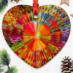 Kaleidoscope Mandala Color Heart Ornament (two Sides) by Wegoenart