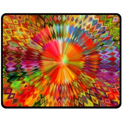 Kaleidoscope Mandala Color Fleece Blanket (medium)  by Wegoenart