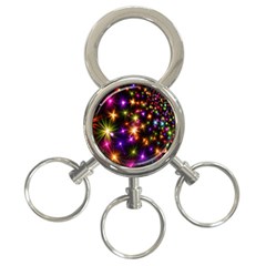 Star Colorful Christmas Abstract 3-ring Key Chain